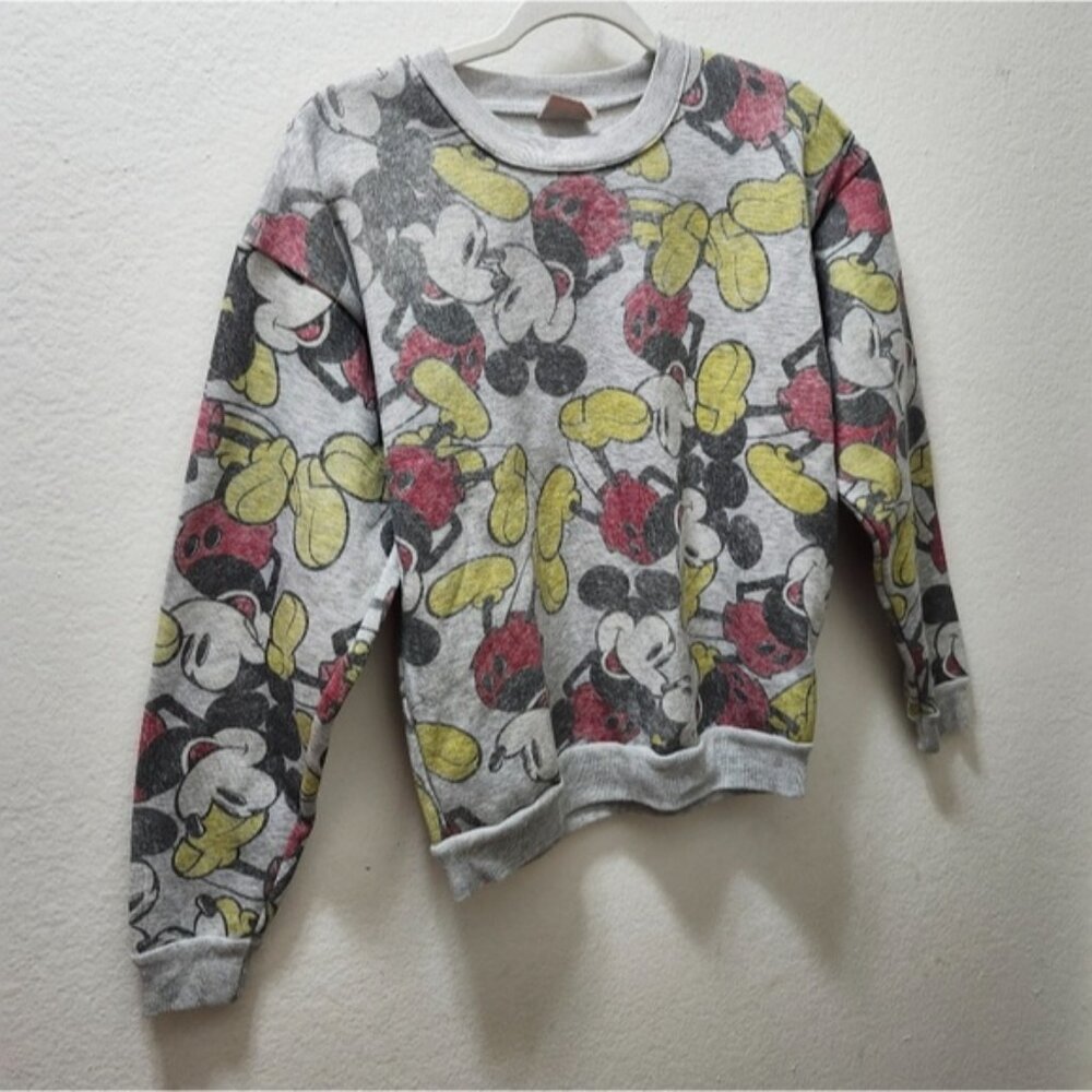 Junk Food Brand‎ All Over Mickey Mouse Disney Sweatshirt Made in USA Size Medium